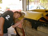Gordon inspecting the weldings